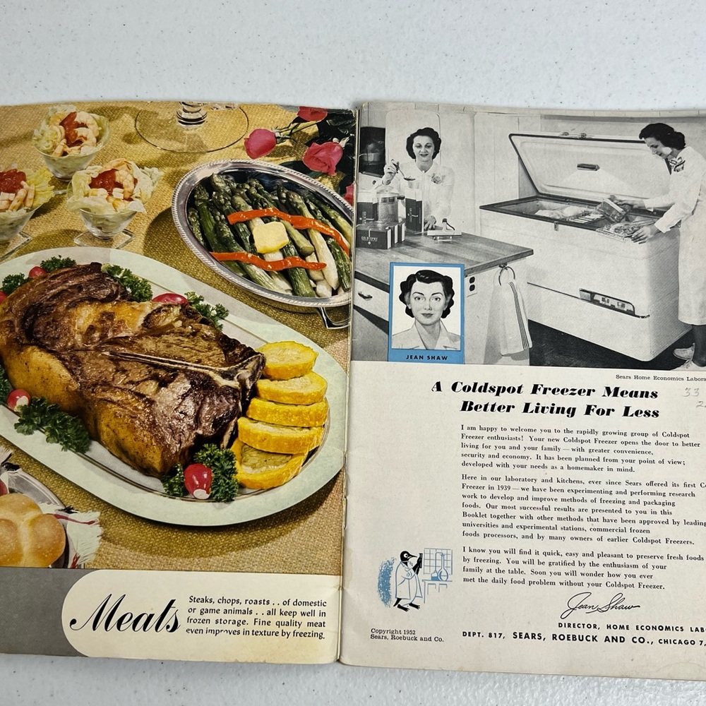 VTG 1952 Sears Coldspot How To Live With Your Freezer Recipe Booklet MCM - Picture 5 of 11